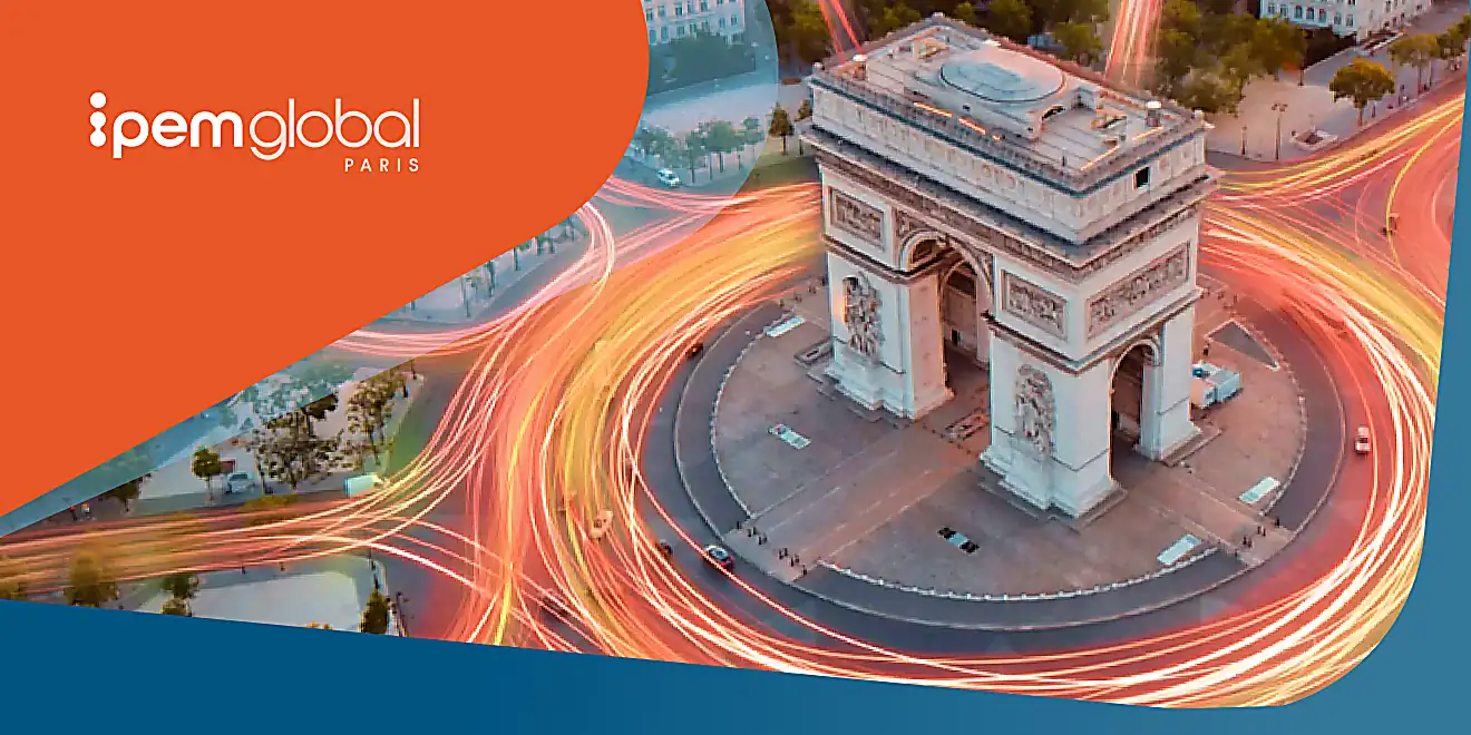Aerial view of the Arc de Triomphe and surrounding traffic in Paris, illustrating Cheyne Capital's attendance at IPEM Global 2026